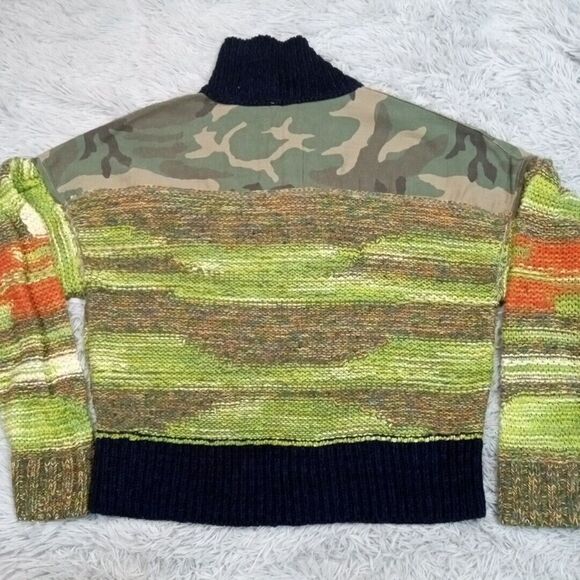Free People Green and Orange Camouflage Cardigan - Picture 2 of 10